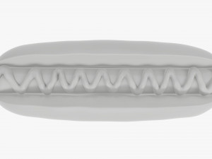Hot dog with ketchup 3D Model