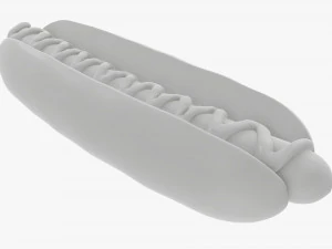 Hot dog with ketchup 3D Model