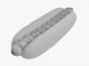 Hot dog with ketchup 3D Model