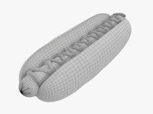 Hot dog with ketchup 3D Model