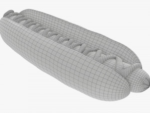 Hot dog with ketchup 3D Model