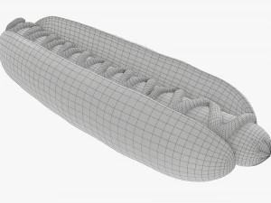 Hot dog with ketchup 3D Model