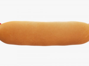 Hot dog with ketchup mayonnaise 3D Model
