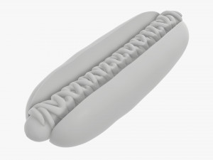 Hot dog with ketchup mayonnaise 3D Model