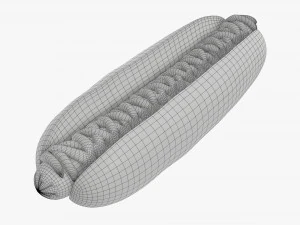 Hot dog with ketchup mayonnaise 3D Model