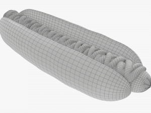 Hot dog with ketchup mayonnaise 3D Model