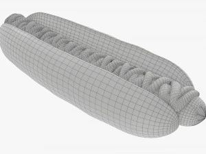 Hot dog with ketchup mayonnaise 3D Model