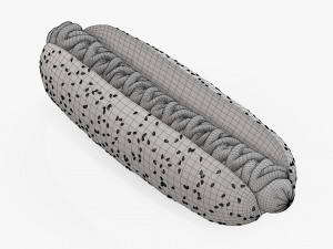 Hot dog with ketchup mayonnaise seeds Modelo 3D