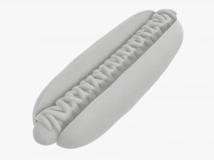 Hot dog con mostaza ketchup Modelo 3D
