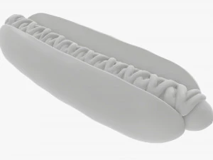 Hot dog con mostaza ketchup Modelo 3D