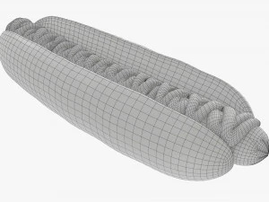 Hot dog con mostaza ketchup Modelo 3D