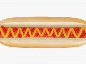 Hot dog with ketchup mustard stylized Modelo 3D