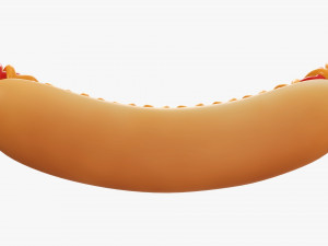 Hot dog with ketchup mustard stylized Modelo 3D