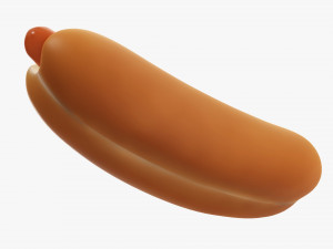 Hot dog with ketchup mustard stylized Modelo 3D