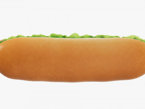 Hot dog with ketchup salad tomato 3Dモデル
