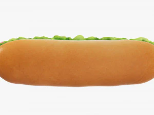 Hot dog with ketchup salad tomato 3D Model