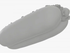 Hot dog with ketchup salad tomato 3D Model