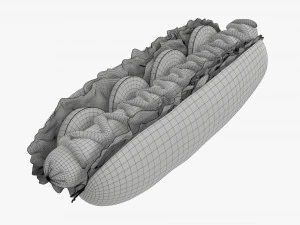 Hot dog with ketchup salad tomato 3D Model