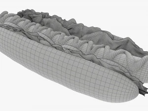 Hot dog with ketchup salad tomato 3D Model