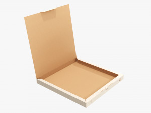 Pizza small cardboard box open 01 3D Model