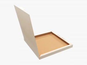 Pizza small cardboard box open 01 3D Model