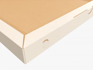 Pizza small cardboard box open 01 3D Model
