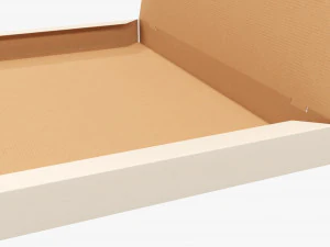 Pizza small cardboard box open 01 3D Model