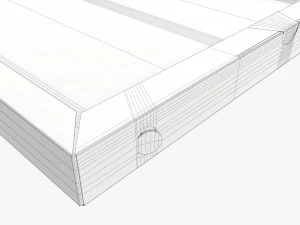 Pizza small cardboard box open 01 3D Model