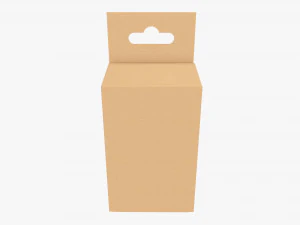 Retail hanging cardboard box 02 3D Model