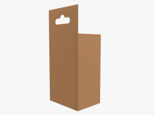 Retail hanging cardboard box 02 3D Model