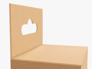 Retail hanging cardboard box 02 3D Model