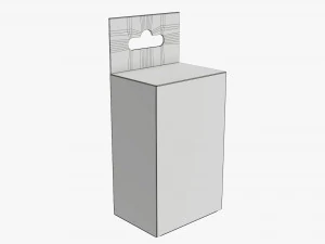 Retail hanging cardboard box 02 3D Model