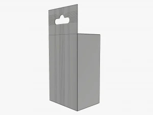 Retail hanging cardboard box 02 3D Model