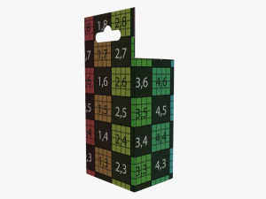 Retail hanging cardboard box 02 3D Model