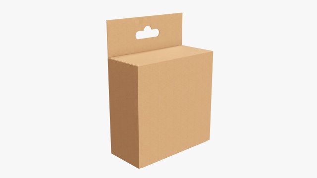 Retail hanging cardboard box 03 3D Model .c4d .max .obj .3ds .fbx .stl .blend 