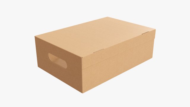 Shoes cardboard box closed 3D 模型 .c4d .max .obj .3ds .fbx .stl .blend 