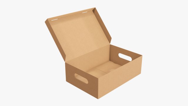 Shoes cardboard box open 3D Model .c4d .max .obj .3ds .fbx .stl .blend 