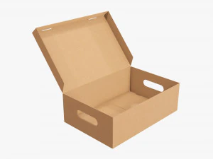 Scatola di cartone per scarpe aperta Modello 3D