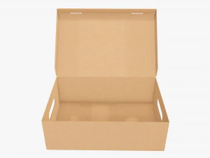 Shoes cardboard box open 3D Model