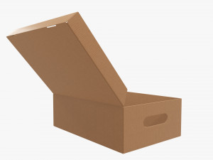 Shoes cardboard box open 3D Model