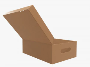 Shoes cardboard box open 3D Model