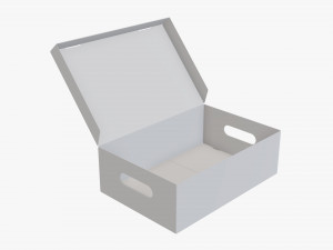 Shoes cardboard box open 3D Model