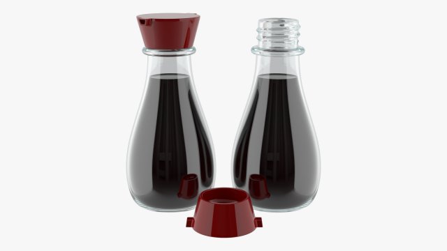 Soy sauce bottle 01 3D Model .c4d .max .obj .3ds .fbx .stl .blend 