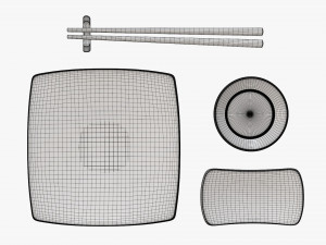 Sushi dinnerware 01 chopsticks soy sauce plate Modelo 3D