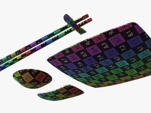 Sushi dinnerware 01 chopsticks soy sauce plate 3D Model