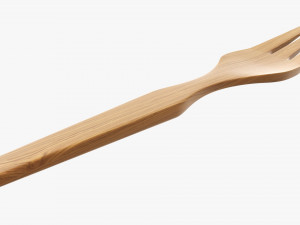 Wooden fork flatware Modelo 3D
