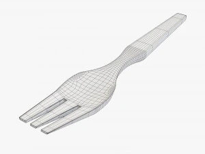 Cubiertos de tenedor de madera Modelo 3D