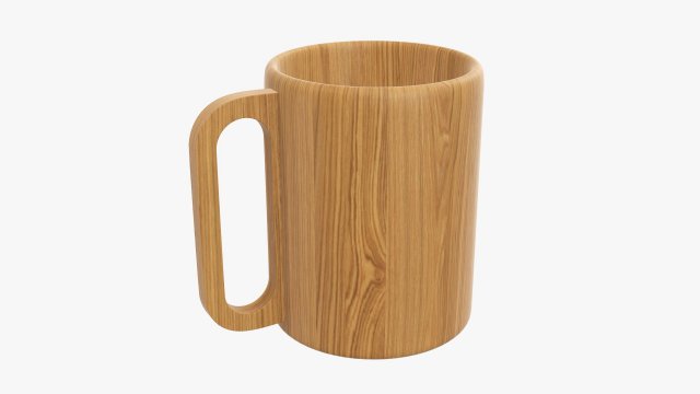 Wooden mug big tableware 3D मॉडल .c4d .max .obj .3ds .fbx .stl .blend 