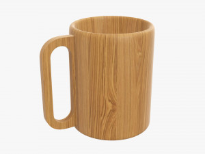 Wooden mug big tableware Modelo 3D