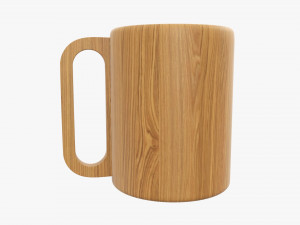 Wooden mug big tableware 3D मॉडल